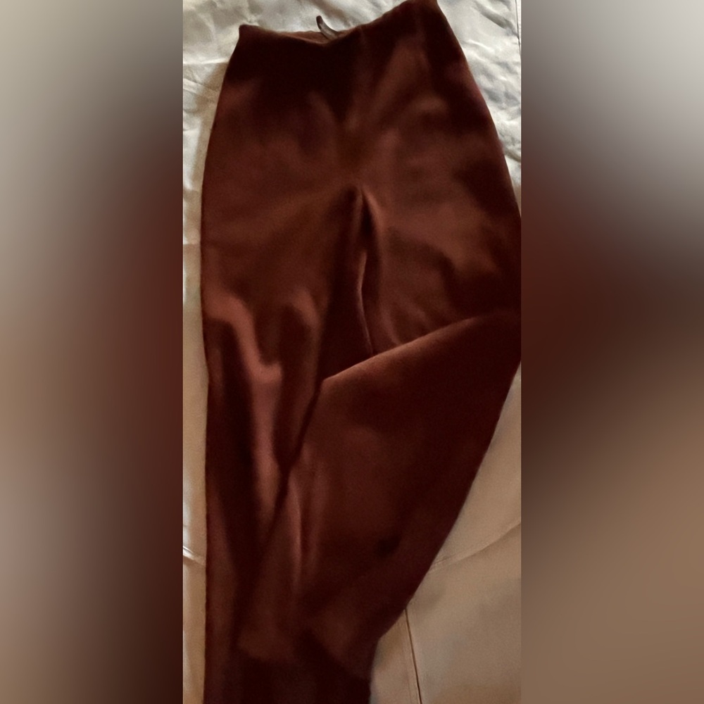 Donna Karan Collection Women's Wide Leg Brown Heavy Knit Pant